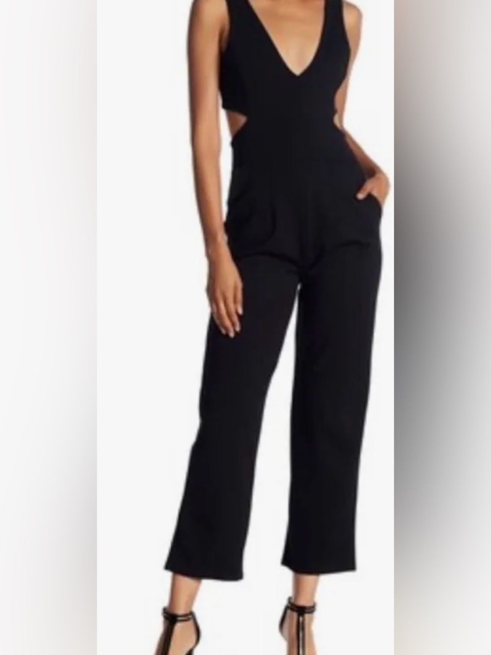 Velvet Torch Black V-Neck Jumper Sz. L